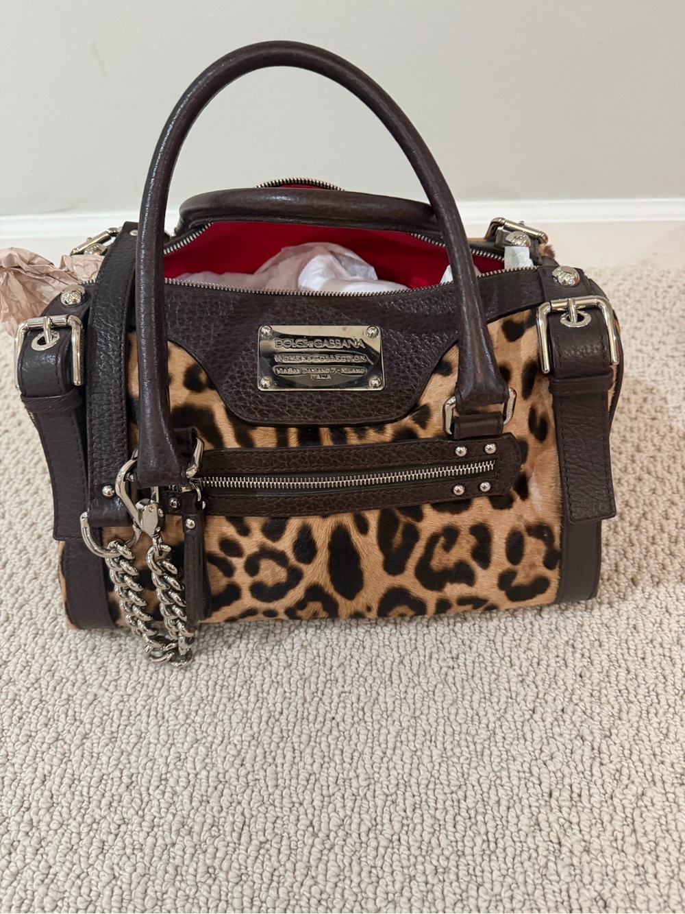 Dolce & Gabbana Miss Easy Way Leopard-Print Satchel - Brown/Black